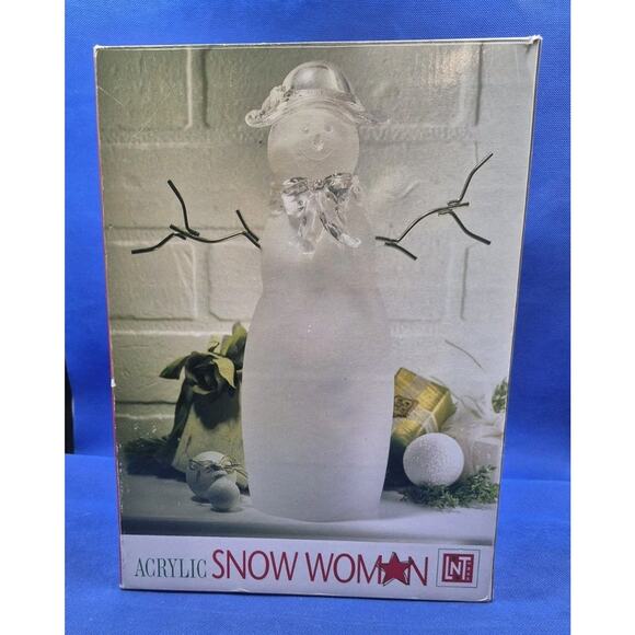 Frosted Acrylic Snow Woman Table Decor 11.5" Tall Original Packaging YK - Picture 10 of 12